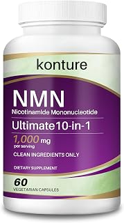 Konture NMN Ultimate 10-in-1 Blend, 1000mg Per Serving, 60 Vegan Capsules