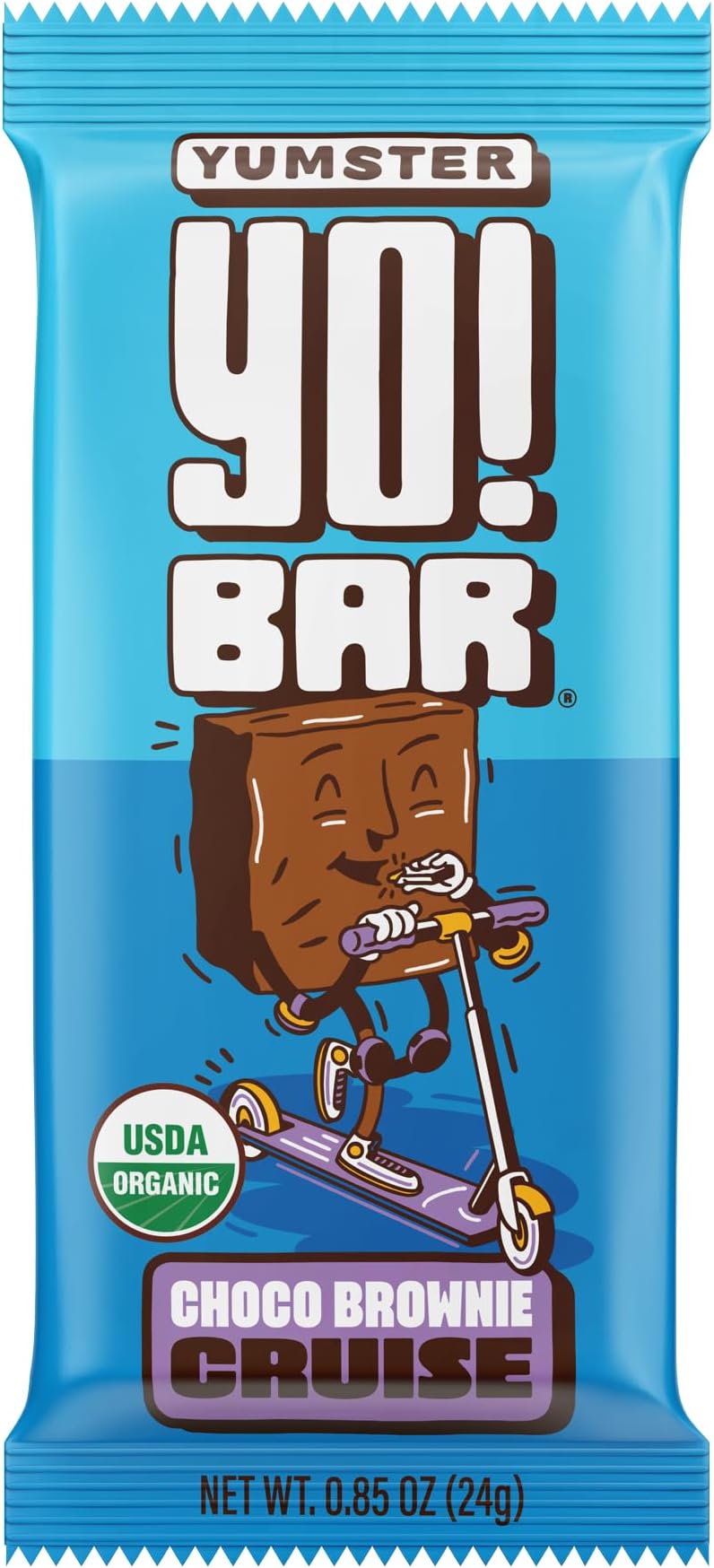 Yo! Bar by Bearded Brothers Vegan Organic Kids Bar, Chocolate (25 Bars) - Gluten Free, Paleo and Whole 30 | Soy Free, Non-GMO, Low Glycemic, No Sugar Added, Fiber + Whole Foods