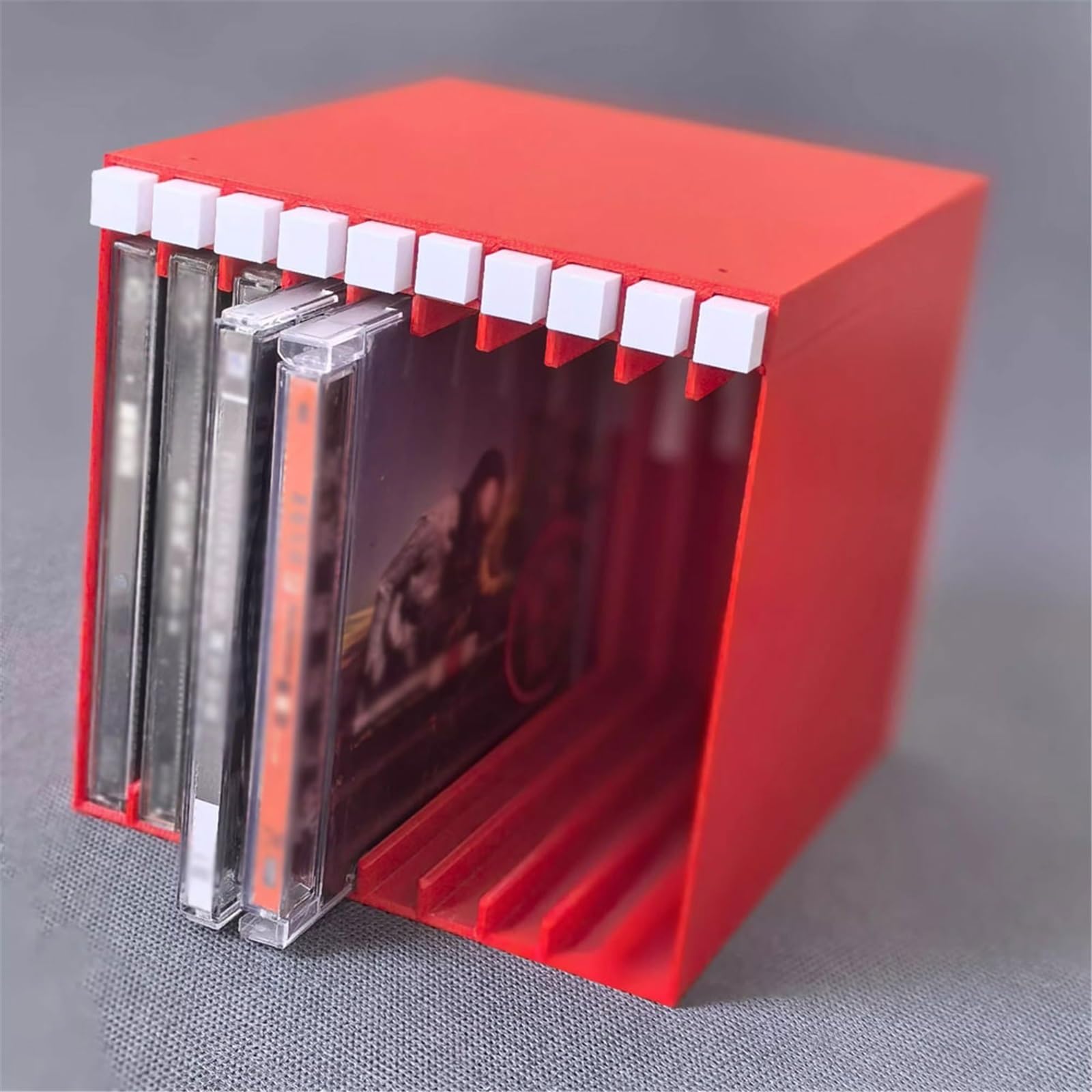 Stojak do przechowywania płyt, Wyskakujący stojak do przechowywania płyt CD z PP 5,5 x 5,6 x 5,8 cala Mieści do 10 albumów