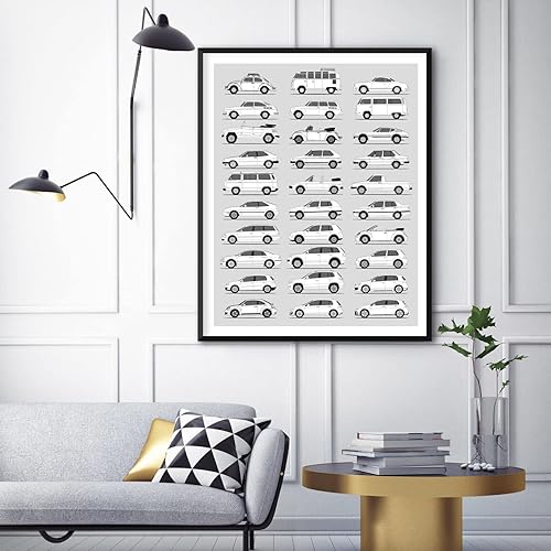 Miniatura 241 de Handmade Poster compatible with Chevy Print Wall Art Handmade Decor of the Best of Chevy Generations History Evolution 8x10" (Unframed) Satin Print