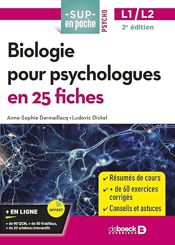 Biologie pour psychologues en 25 fiches - Licence 1 et 2