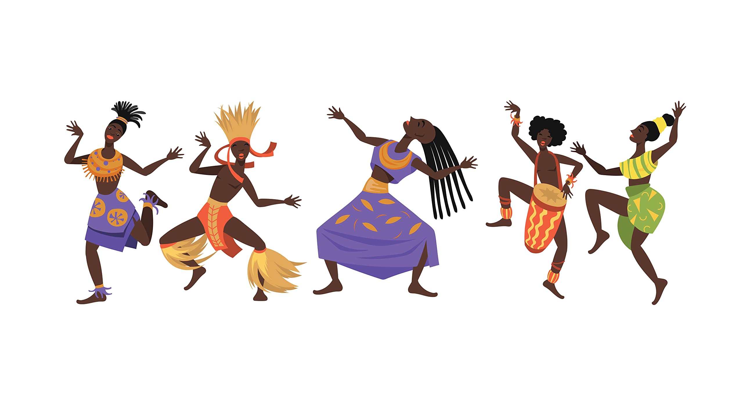 DreamKraft PVC Vinyl Tribal Lady Wall Stickers for Stairs Decorative Wall Stickers New Modern Art (Multicolor, 60 x 180 cm)