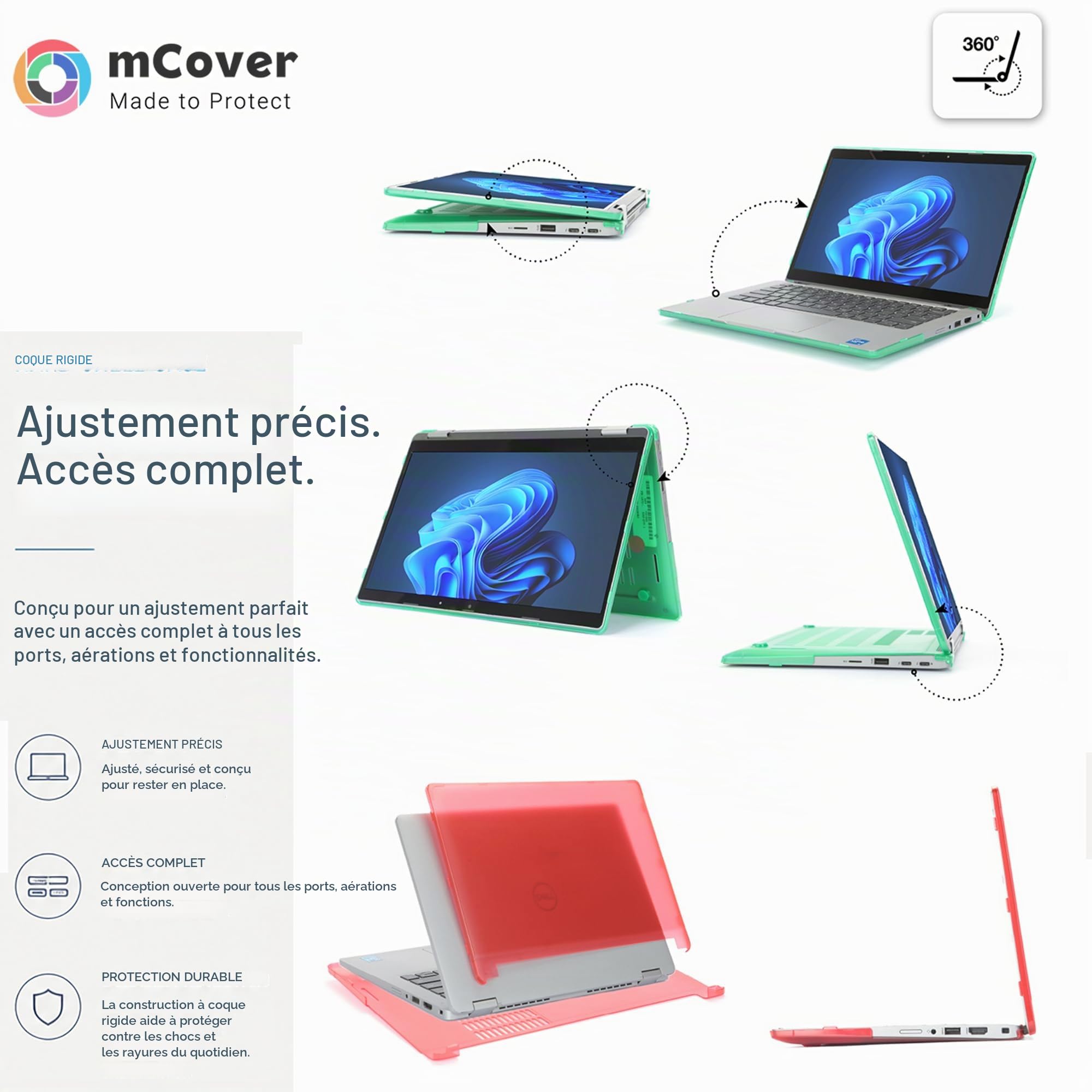 mCover Coque Uniquement Compatible avec Dell Latitude 5320 5330 2021 à 2022 13,3" (ne Convient Pas aux Autres modèles Dell) – Transparent