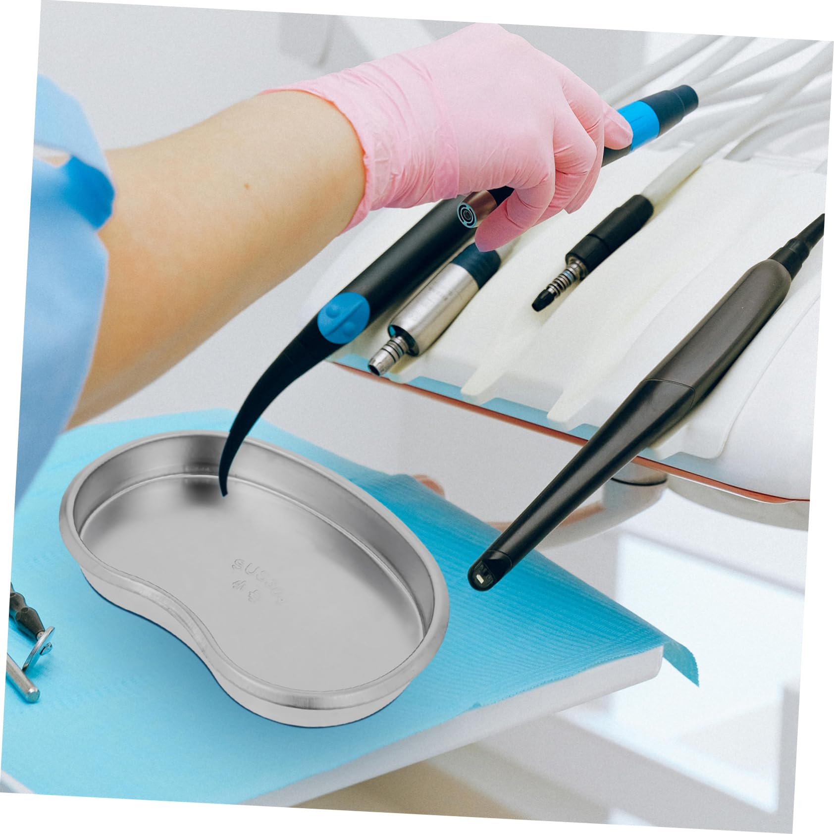 Ipetboom Vassoio in Acciaio Inox 304 Forma di Rene, Piccolo, senza Giunzioni, Facile da Pulire, per Strumenti Medici e Dentali