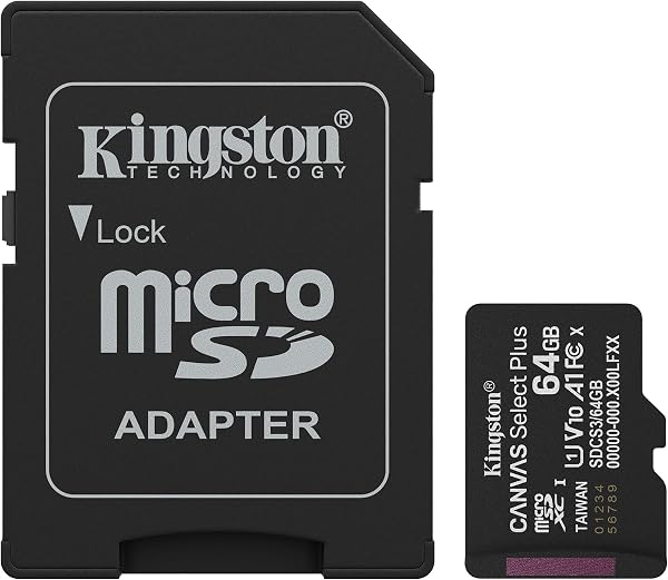 Kingston Canvas Select Plus Scheda di memoria microSD 64GB microSDXC Gen3 100MB/s A1 Adattatore SD incluso - SDCS3/64GB - 1