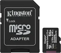 Kingston Canvas Select Plus microSDXC 64GB UHS-I Class 10 A1 100MB/s | Cartão microSDXC 64GB com velocidade de até 100MB/s para armazenar fotos, vídeos e aplicativos compatíveis.