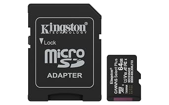 Kingston 64GB Canvas Select Plus microSD Card | Up to 100MB/s | Class 10, UHS-I, U1, V10, A1 | SDCS3/64GB