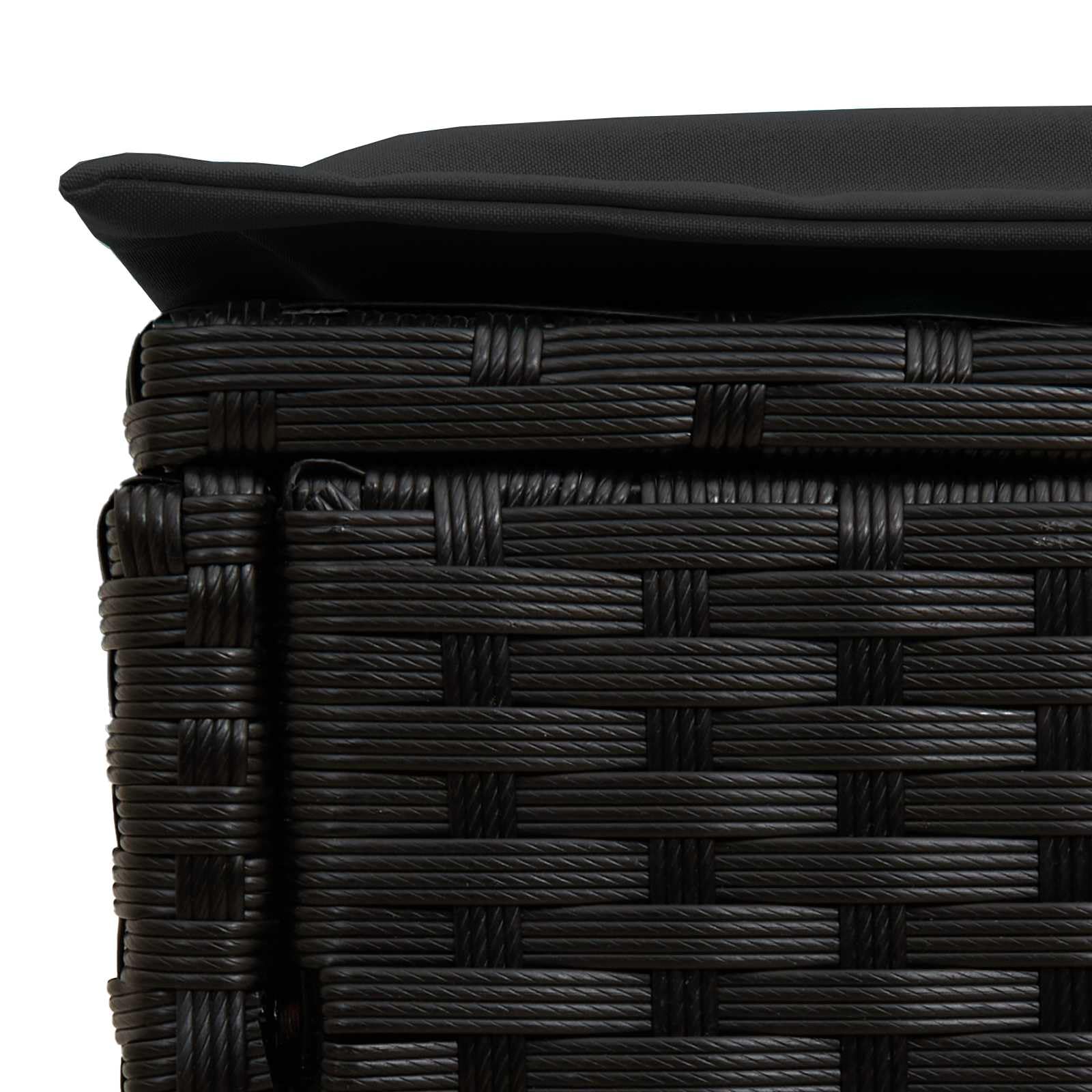 vidaXL Poggiapiedi da Giardino 2 Pezzo Nero 38 x 38 x 45 cm, Sgabello moderno in rattan, poggiapiedi compatto, arredo da giardino, accessorio per patio, uso interno, sedia versatile