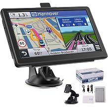 GPS Navigator for Car, Truck GPS with 7 Touchscreen, Free Lifetime Updates, Car Navigation System with Turn-by-Turn Voice Guidance, Speed & Red Light Warning for All Cars Black