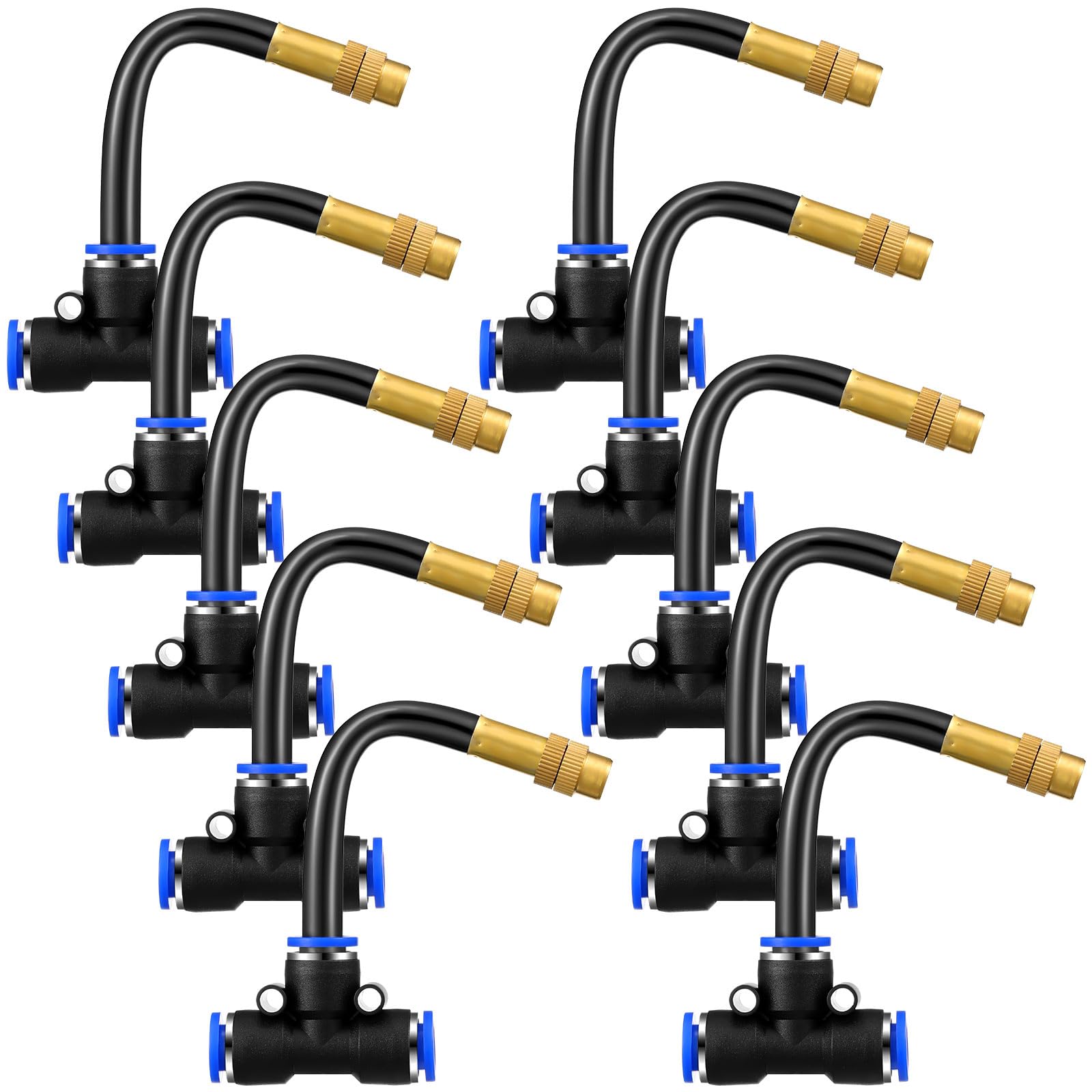 Buse de brumisation laiton haute précision 8mm avec raccord en T orientable à 360 degrés