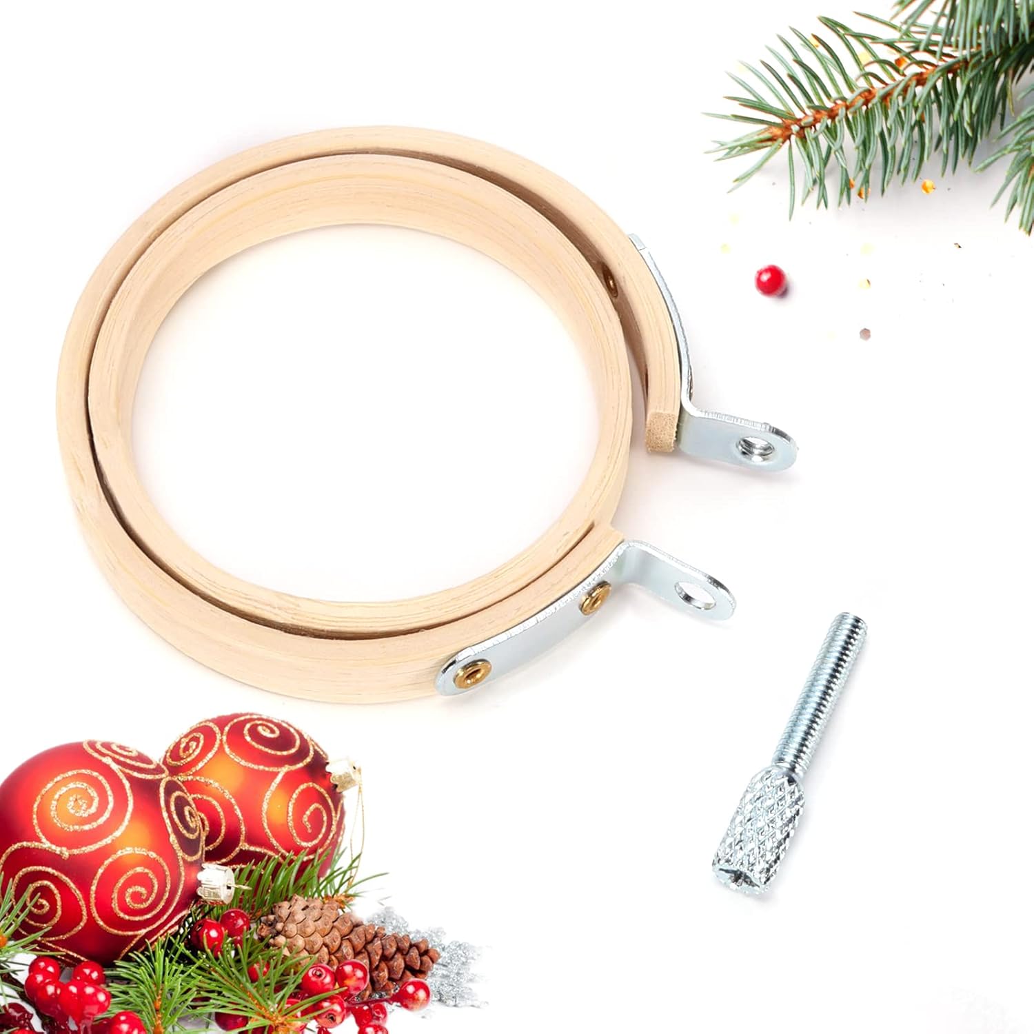 Caydo 10 Pieces 2.2 Inch Mini Embroidery Hoops Adjustable Circle, Cross Stitch Hoop Ring for Embroidery, Art Craft Handy Sewing, and Home Decoration