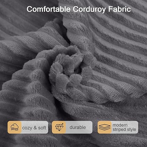 Miniatura 8 de MeMoreCool Puf Otomano Cuadrado Acolchado Reposapiés, Puf de Piso de Pana Taburete Reposapiés con Relleno de Trozos de Espuma, Otomano Acolchado