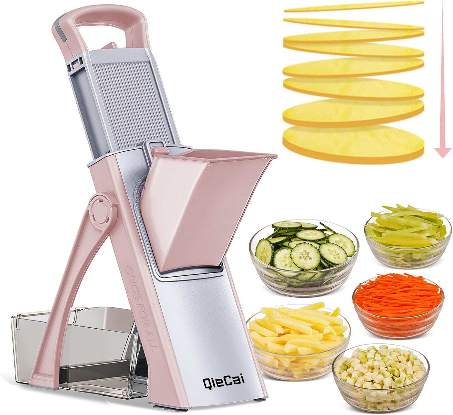 Upgrade Safe Mandoline Slicer 5 in 1 Vegetable Chopper