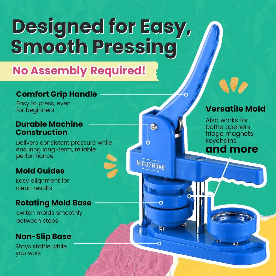 Easy-to-use button maker machine for crafting.