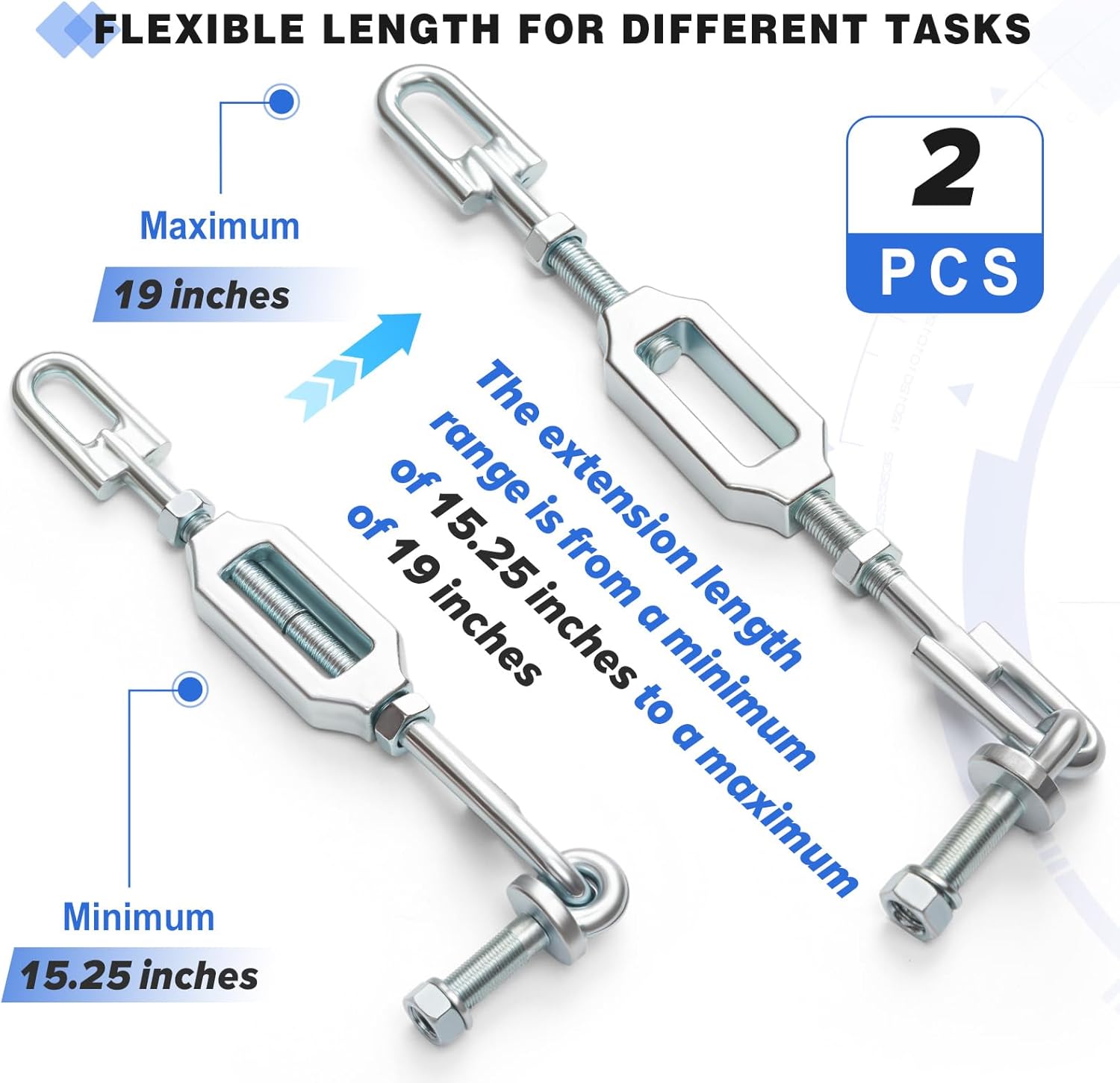 2 Pcs Adjustable Turnbuckle Stabilizer TC422-39700 Compatible with Kubota Tractors L3200H L3200F L3200DT L3400F L3400DT L3700SU L3800H L3800F L3800DT L2501H L2501F L2501D L2800F L2800DT