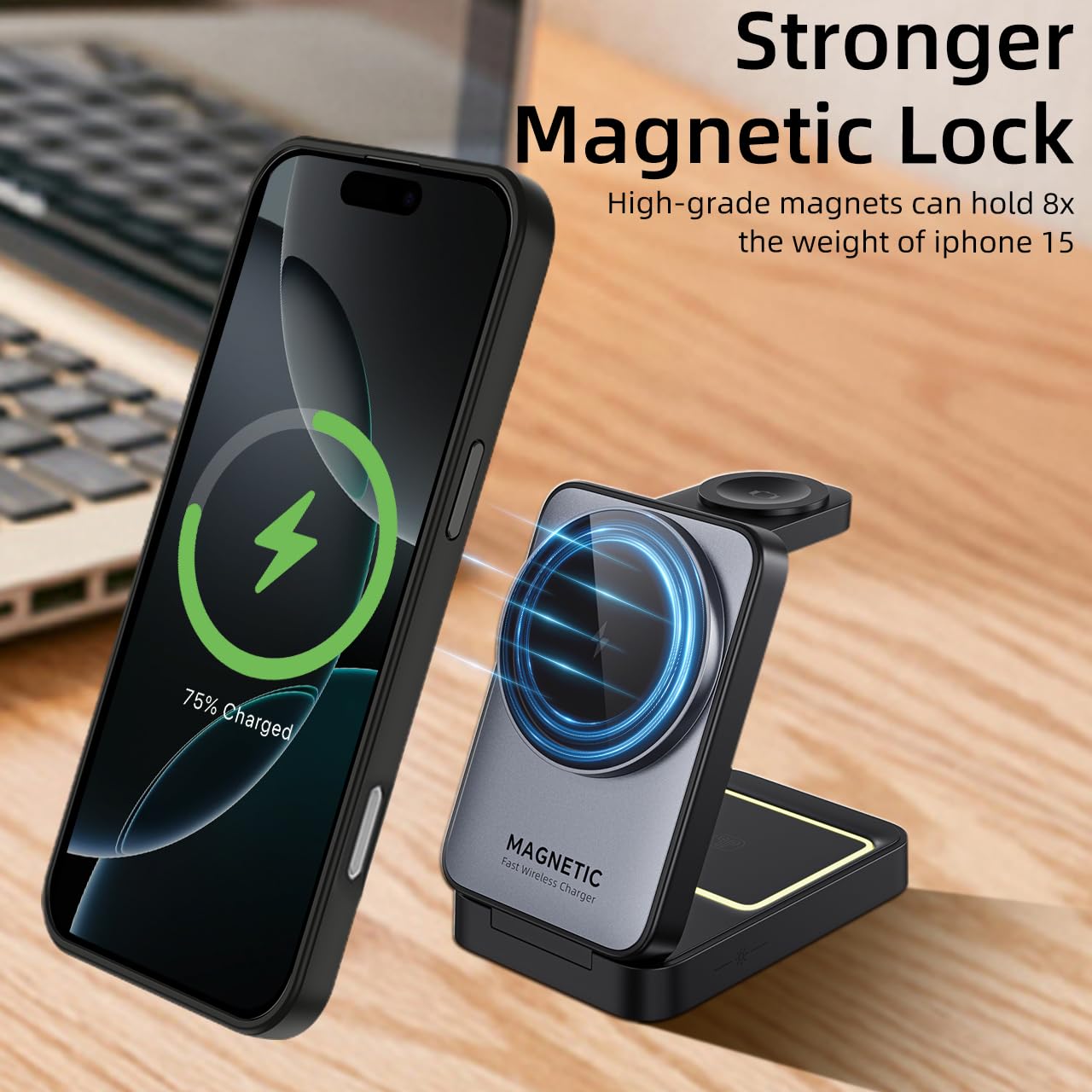 tigratigro Cover Magnetica per iPhone 16 Pro, Compatibile con MagSafe, Custodia Traslucida Opaca Posteriore Sottile Antiurto Protettiva Case, Protezione Antiurto di Grado Militare, Grigio