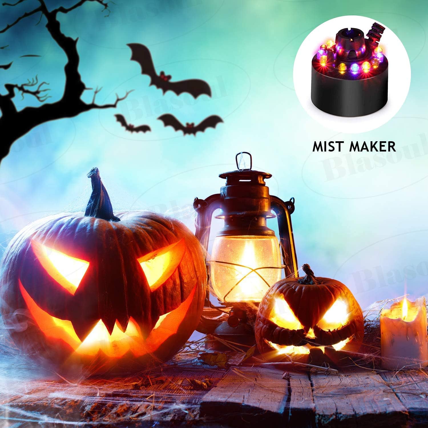 Mist Maker, 12 LED Indoor Fountain Mister Foggers, Small Pond Fog Machine Atomizer Air Humidifier Perfect for Water Fountain Pond, Halloween, Christmas Decor : Home & Kitchen