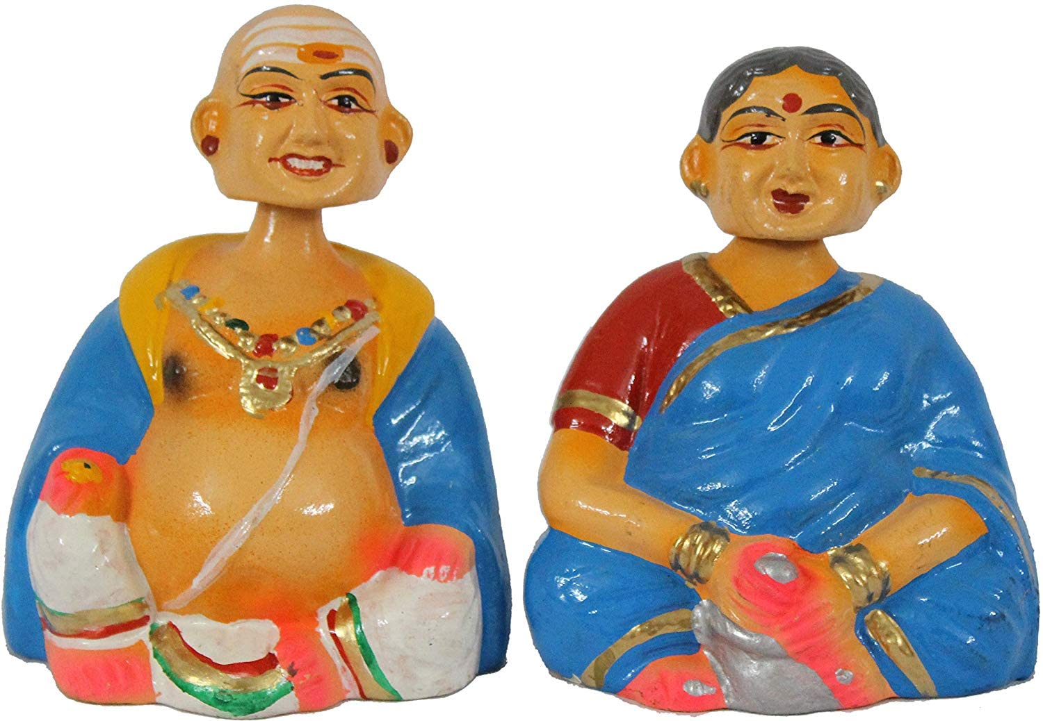 Buy ARTFARMS Paper Mache Tanjore (Thanjavur) Dancing Dolls (Thalaiyatti
