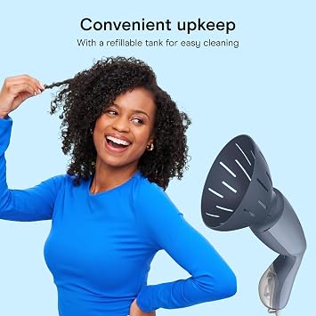Conair Hair Steamer with Hair Diffuser Attachment, Lightweight & Portable | Travel hair diffuser and steamer refreshes day-old curls with 1-lb design, refillable 80 mL tank, and 6-foot cord
