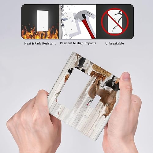 Vista 274 de Cubiertas decorativas de salida de estrella de mar playera, tablero de madera azul de concha de mar de 1 banda, decoración individual GFCI, placa