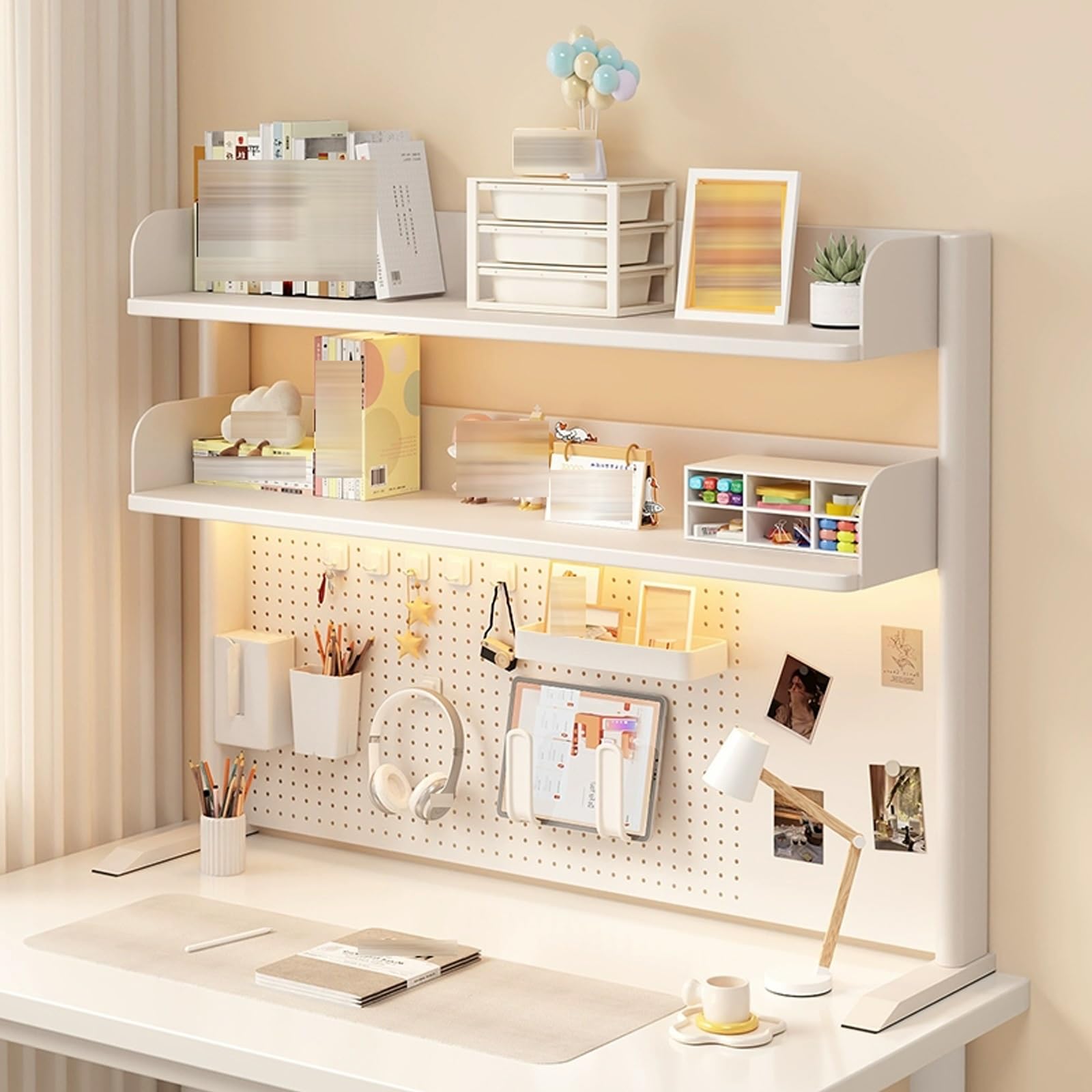 Bibliothèque de bureau réglable étagère blanche 3 niveaux maison
