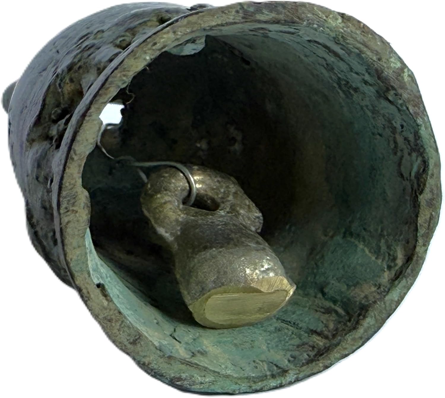 Small Thai Lucky Elephant Temple Bell - Handmade Hanging Buddhist Brass Art from Thailand - Authentic Cast Bronze 3 Inches