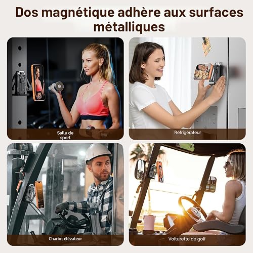 OMOTON TP02 Pro 360° Rotatif pour Trépied MagSafe, avec Vis 1/4" et Plateau Arca Swiss, Aimant Dorsal, Kit Essentiel pour Créateurs de Contenu et Le vlogging, Perche à Selfie pour iPhone 12-17 Series - 4