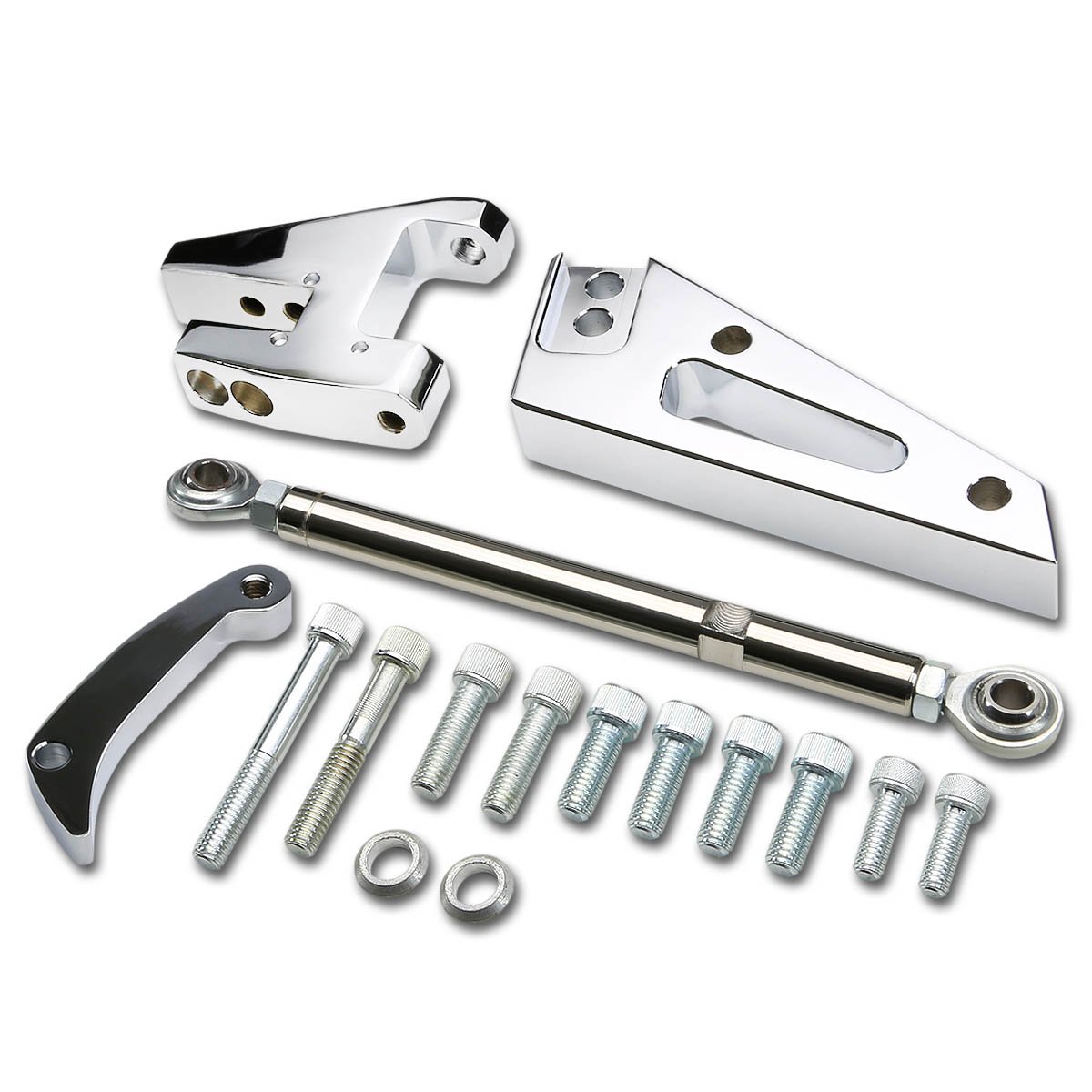 Auto Dynasty Compatible with Chevy Small Block SBC V8 55-68 Short Water Pump Alternator Bracket+Adjuster Tensioner Rod