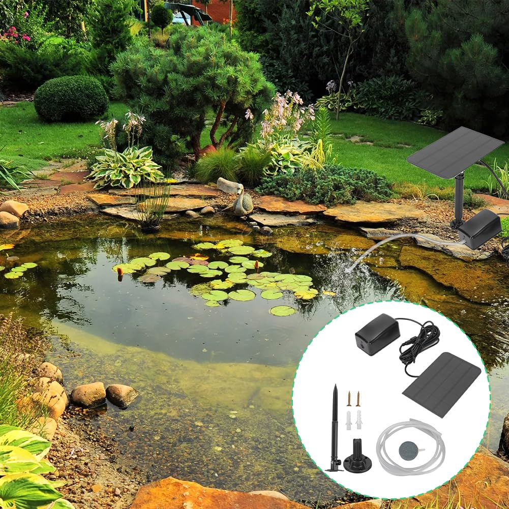 Joyzan Pompa di Ossigeno Solare, 2.5W Solar Powered Pool Fish Tank Ossigenatore Ossigeno Aeratore Pompa di Aria Kit Stagno per Giardino Fish Tank Pool Fishing Pond