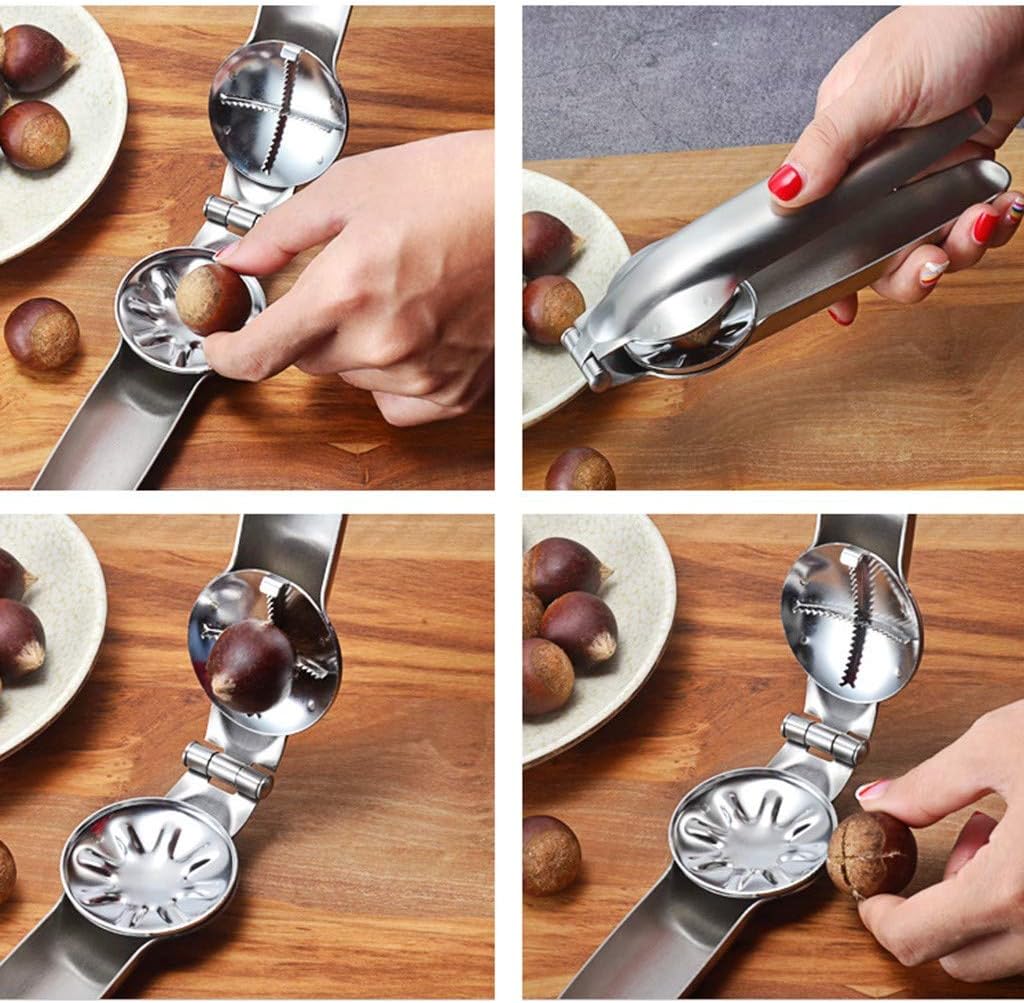 HYG Stainless Steel Nutcracker, 304 Chestnut Clip, Multifunction Nut Opener for Walnut, Pistachio, Macadamia, etc.
