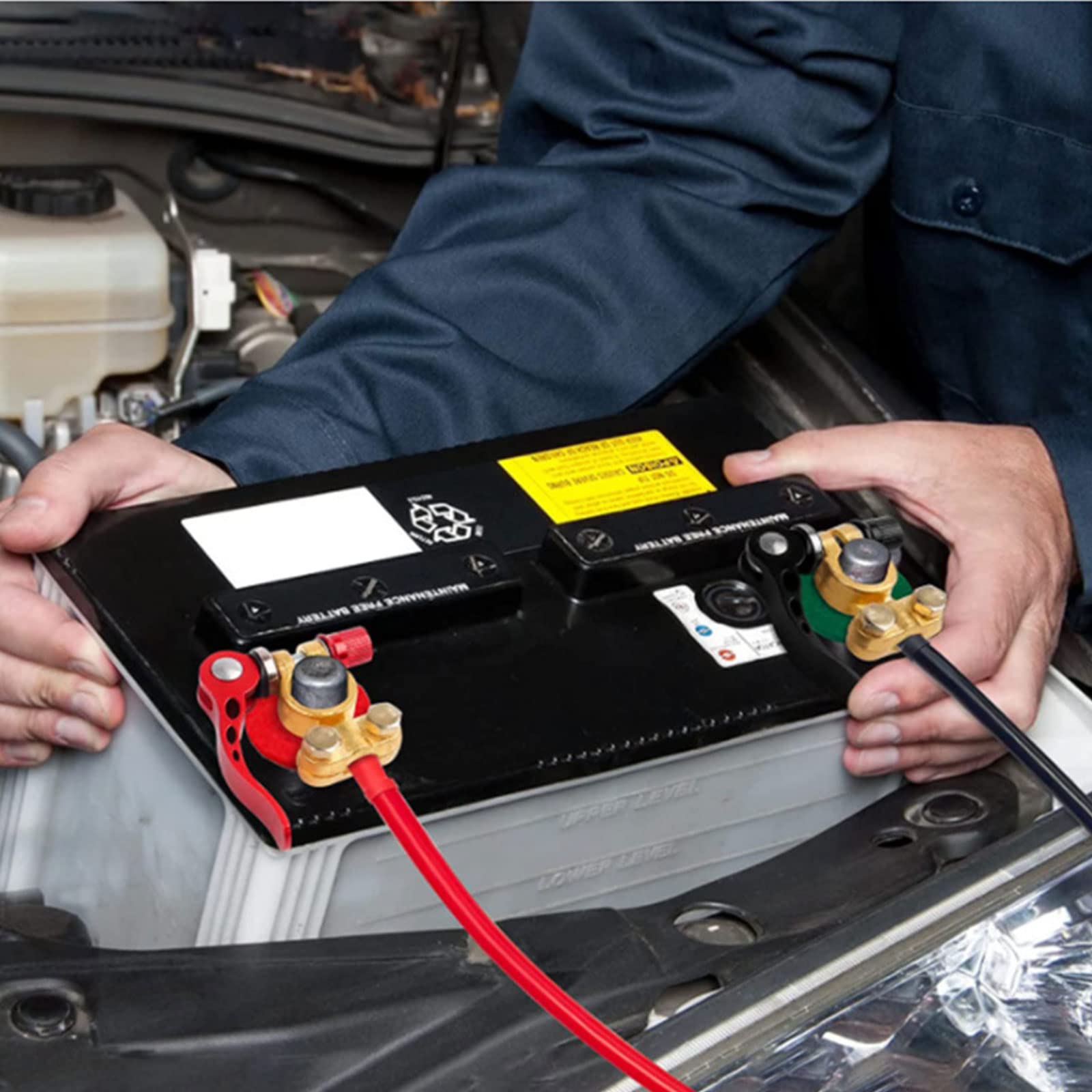 2pezzi Terminali Morsetti di Batteria12V/24V/60V,Staccabatteria Auto Morsetto a Sgancio Rapido,Positivi e Negativi Morsetti Della Battery Auto Filo Connettori per Camion,Furgoni,Roulotte,Camper, Barca