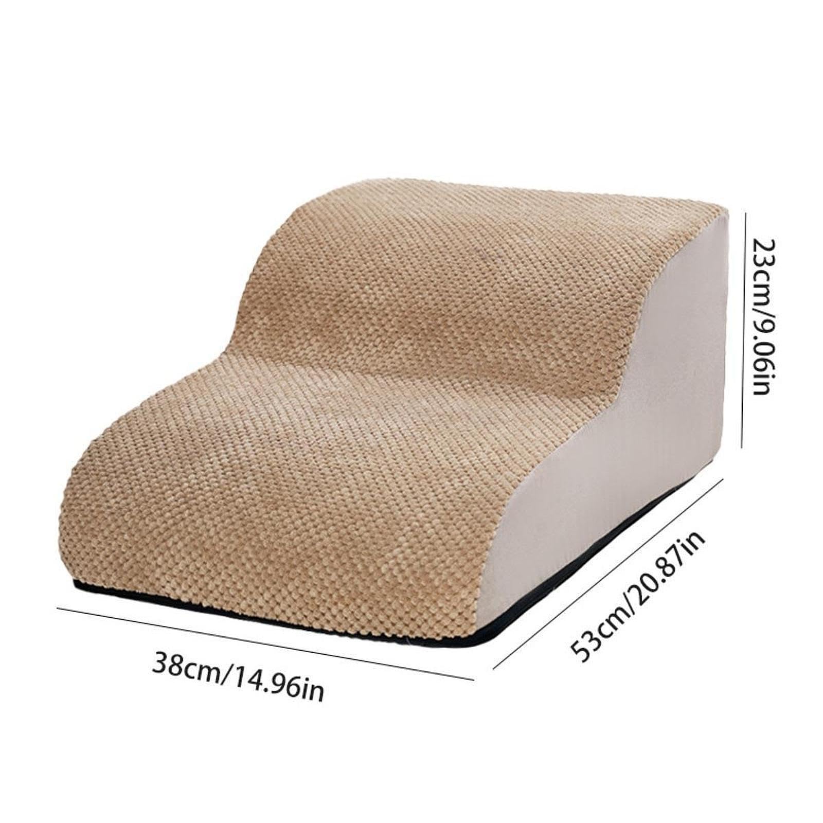 Scaletta per Cani, Gradini per Animali Domestici, Rampa per Cani, Scaletta per Animali Domestici Realizzata in Tessuto di Facile Manutenzione E Base a, Beige