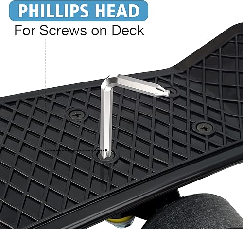 Miniatura 6 de All-in-One Skate Tools Multi-Function Portable Skateboard T Tool Accessory with T-Type Allen Key and L-Type Phillips Head Wrench Screwdriver Azul