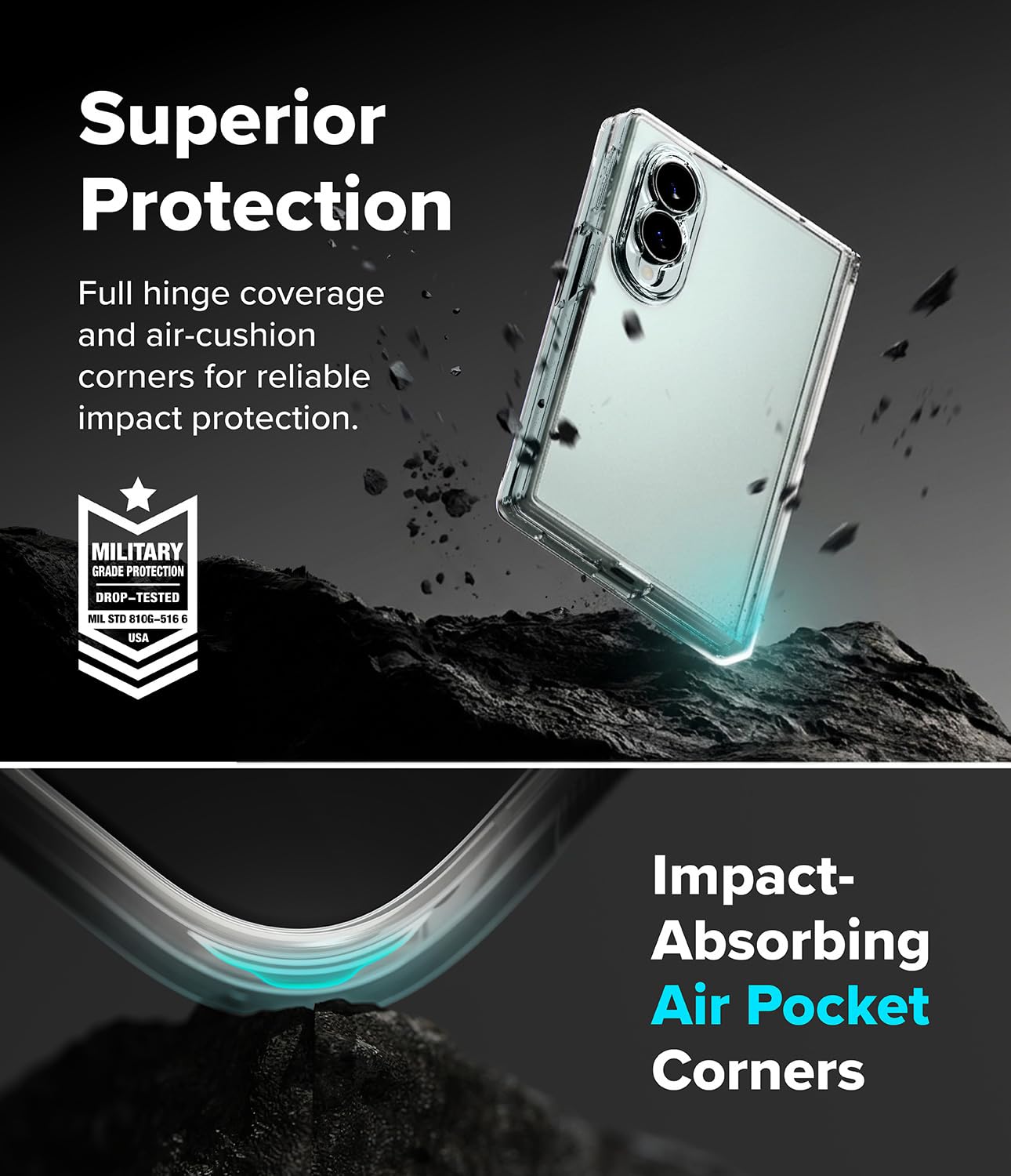 Ringke Fusion Flap per Cover Samsung Galaxy Z Fold 8 - Clear | Compatibile con la ricarica wireless, sottile, leggero, resistente ai graffi