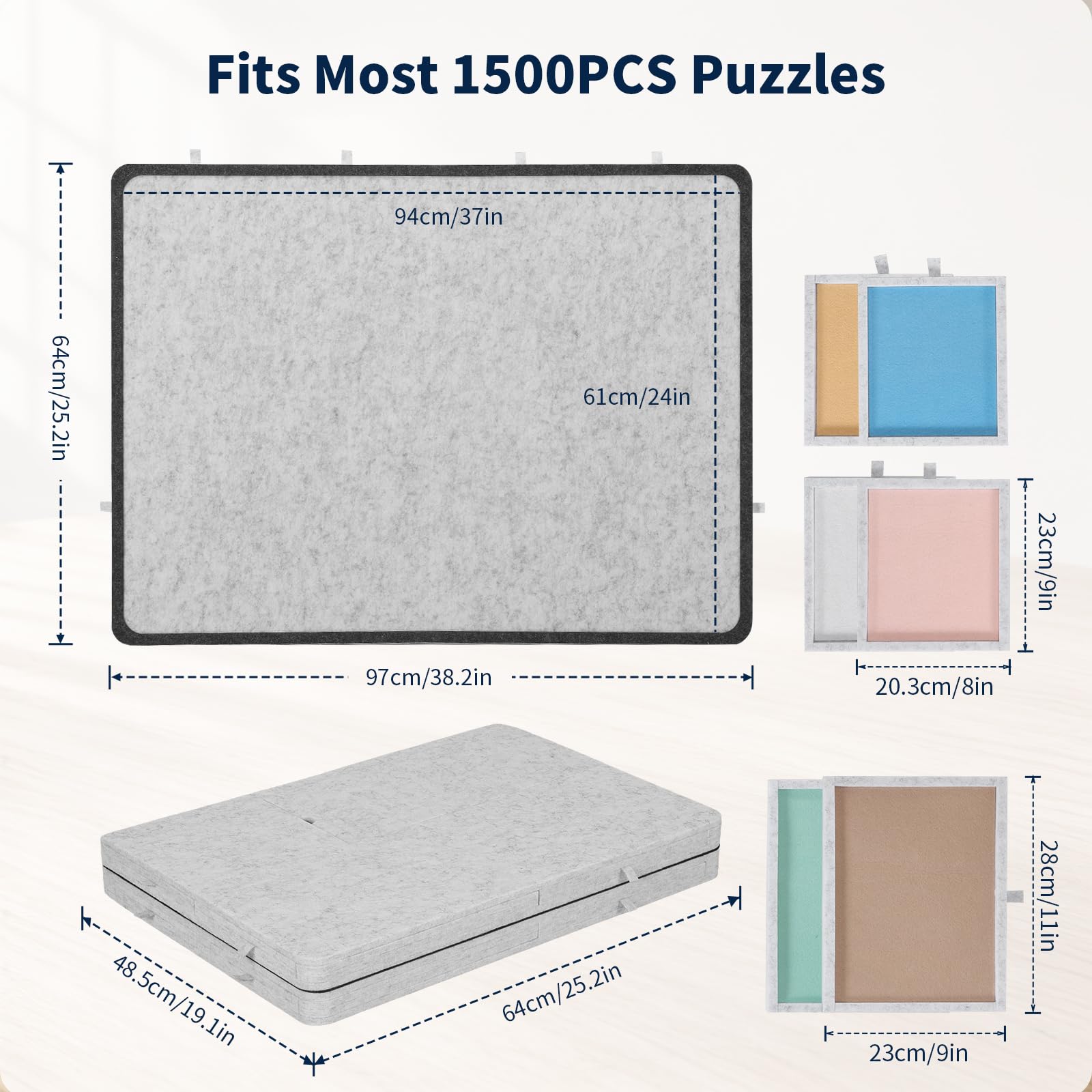 Tablero para Rompecabezas de 1500 Piezas con 6 cajones y Cubierta – Mesa Plegable con 4 ángulos de inclinación, Mesa Ligera y portátil con Almacenamiento y Soporte Integrado para Adultos