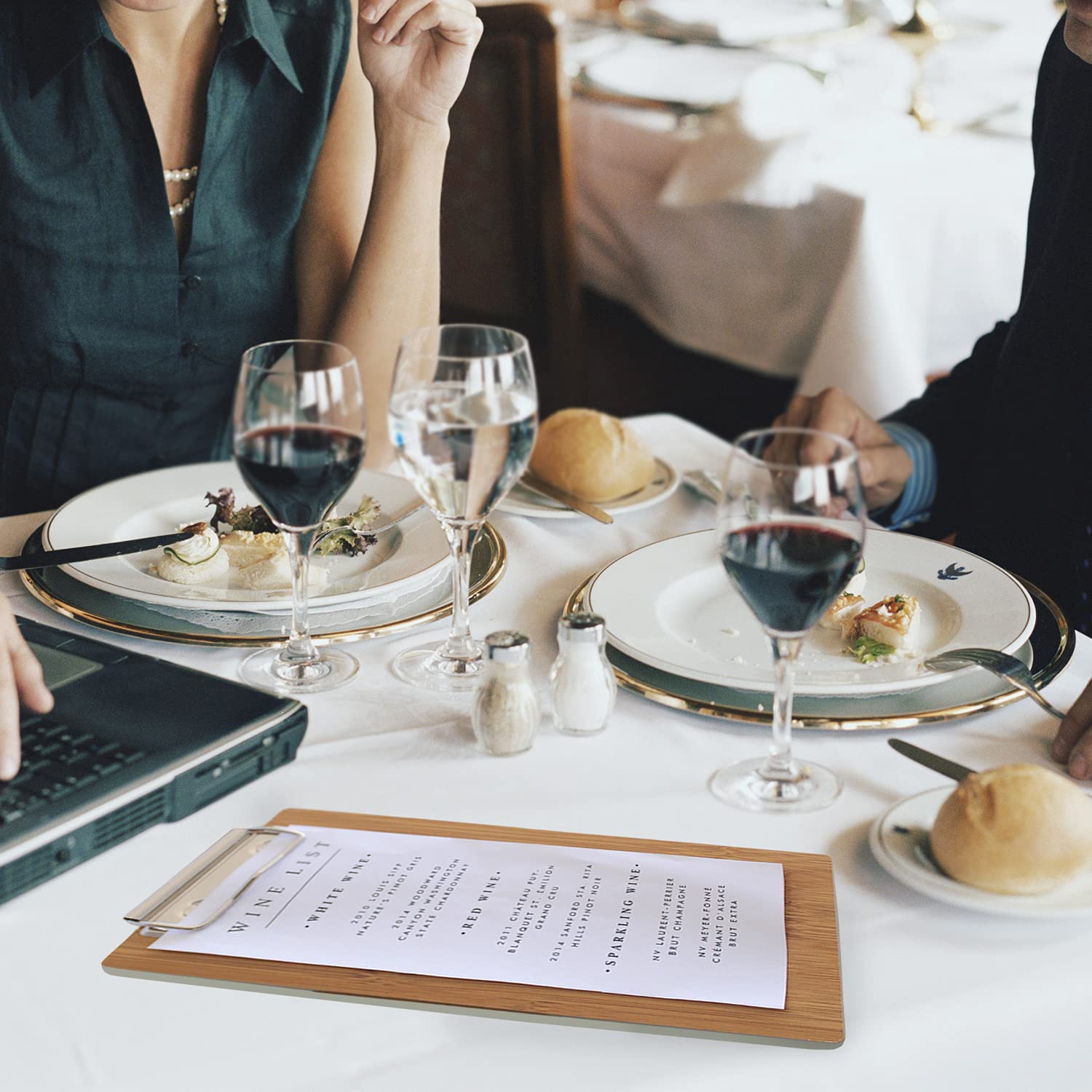 Olbia 10-Pack Wood Check Presenters for Restaurants, Server Book, Menu Holder for Cafes, Wooden Clip Board, Cute Waitress Book Organizer, Server Note Pads, Guest Check Book 8" x 4" (Natural)