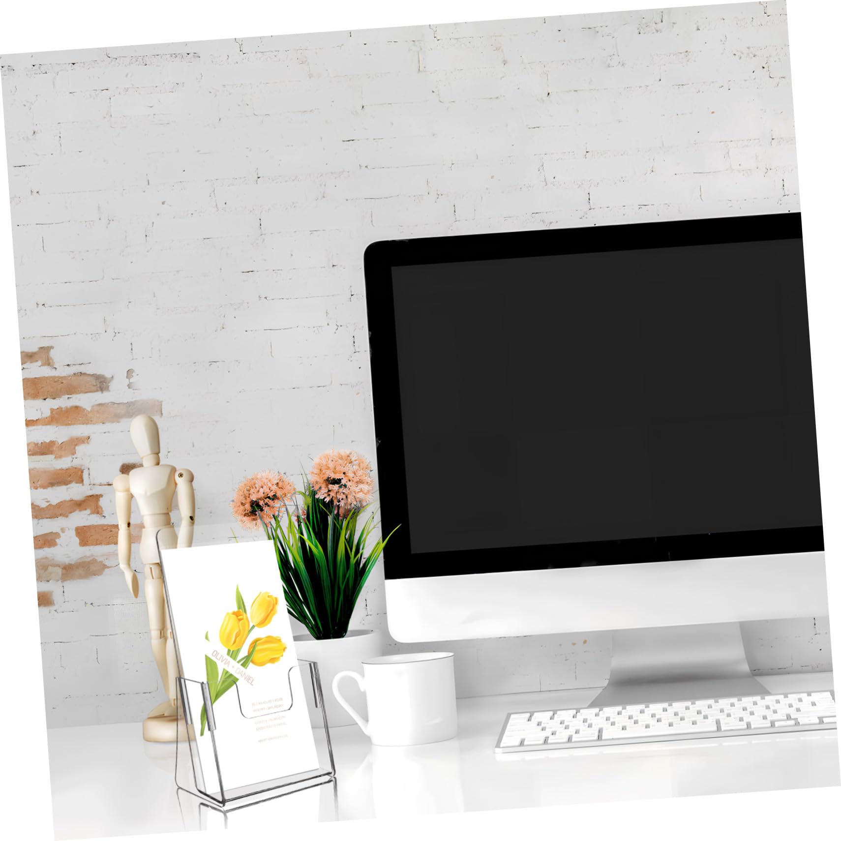 Porte-brochures Support pour Brochures et Magazines en Acrylique Transparent Lot de 2 Transmission Lumière et Installation Facile Bureau