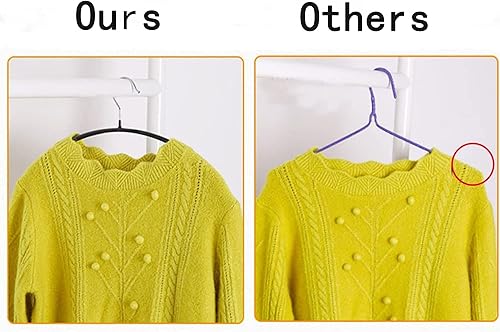 Miniatura 4 de Paquete de 40 perchas de metal con revestimiento de PVC de alta calidad, resistentes, antideslizantes, delgadas, perchas para camisetas de traje,