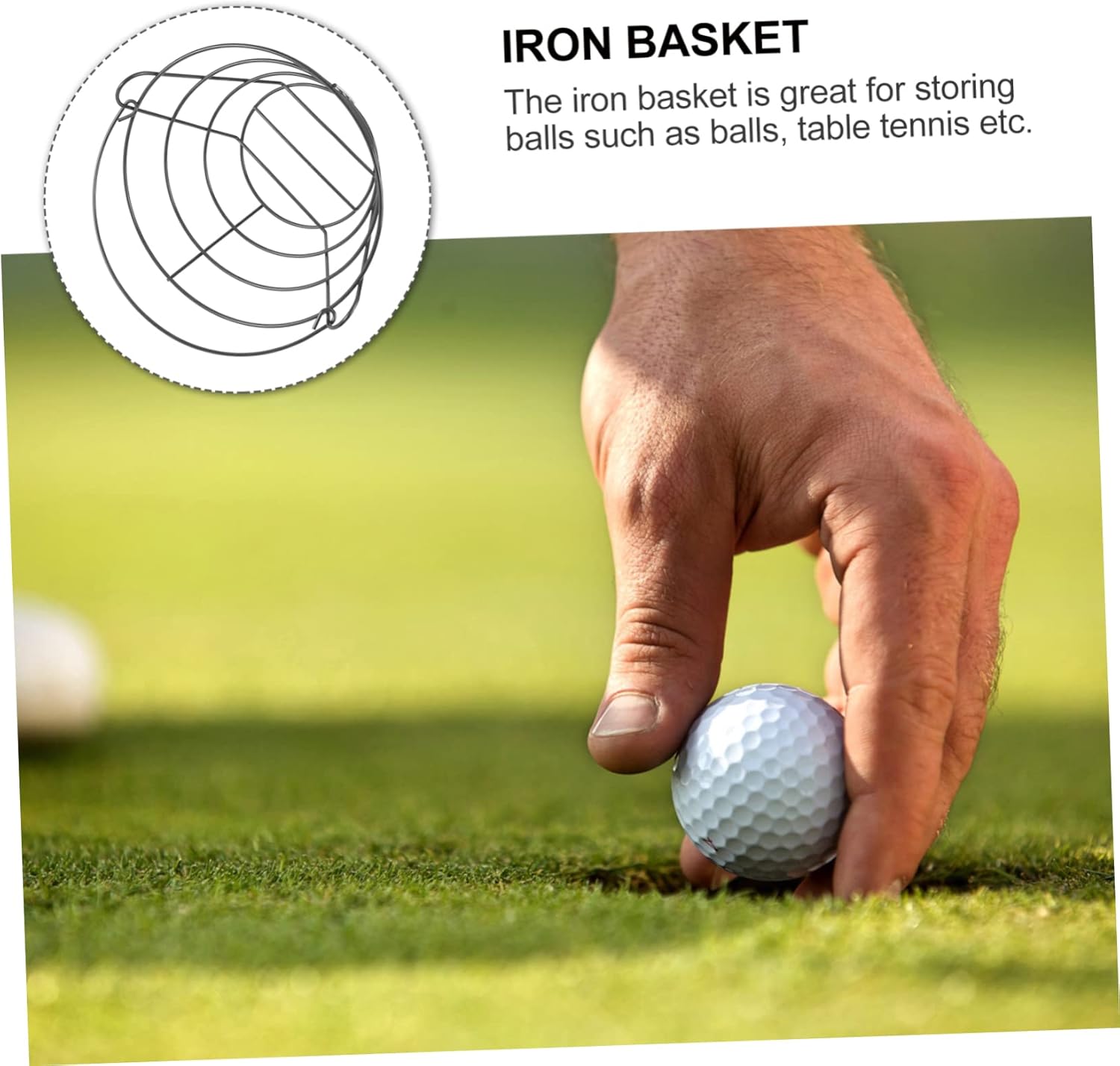 BESPORTBLE 2pcs Golf Carrying Basket Metal Golf Baskets Metal Storage Baskets Golf Bucket Golfball Container