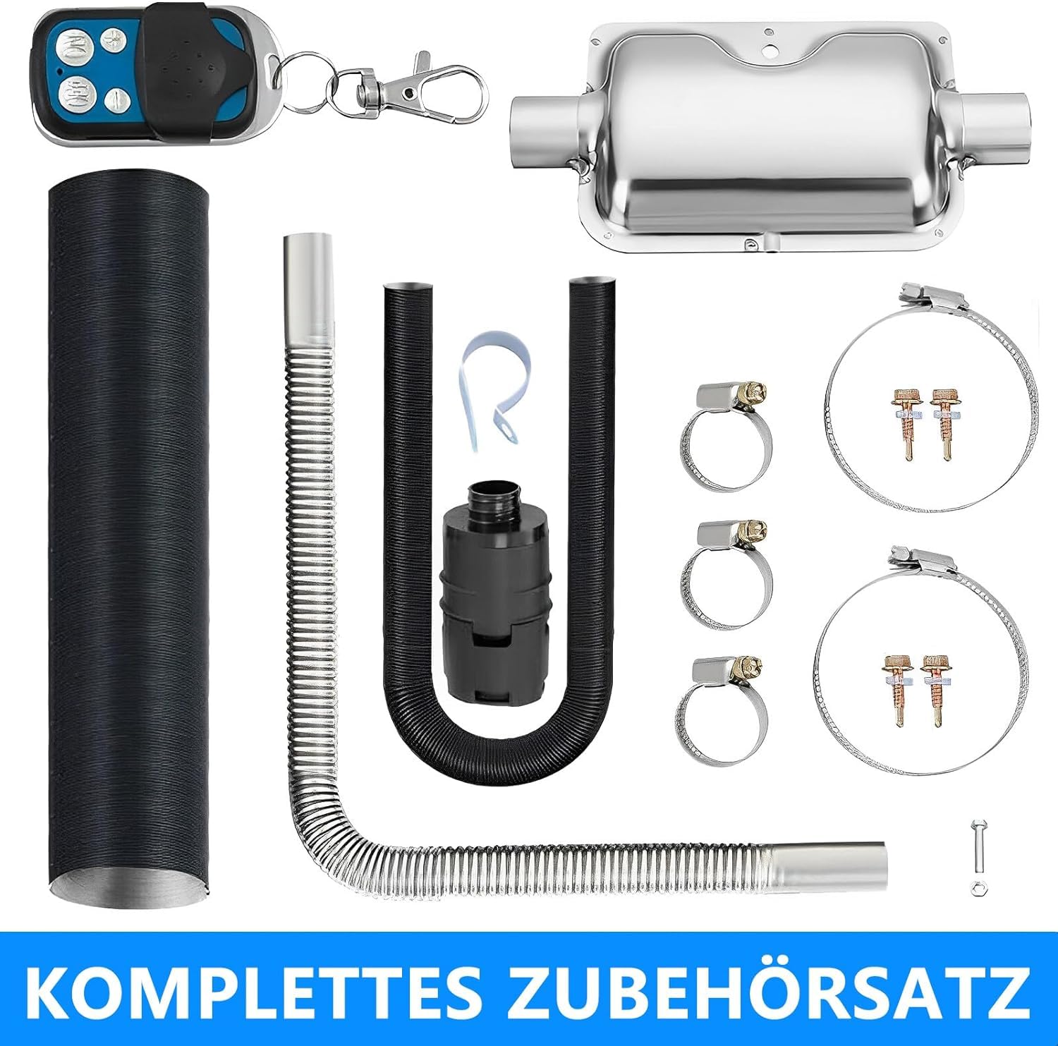 Standheizung Diesel, 12V 8KW Standheizung, Diesel Lufterhitzer, Luft Dieselheizung, LCD Schalter u. Fernbedienung Schwarzfür Auto RV Boot KFZ PKW Wohnmobil Rot (8KW-Schwarz)