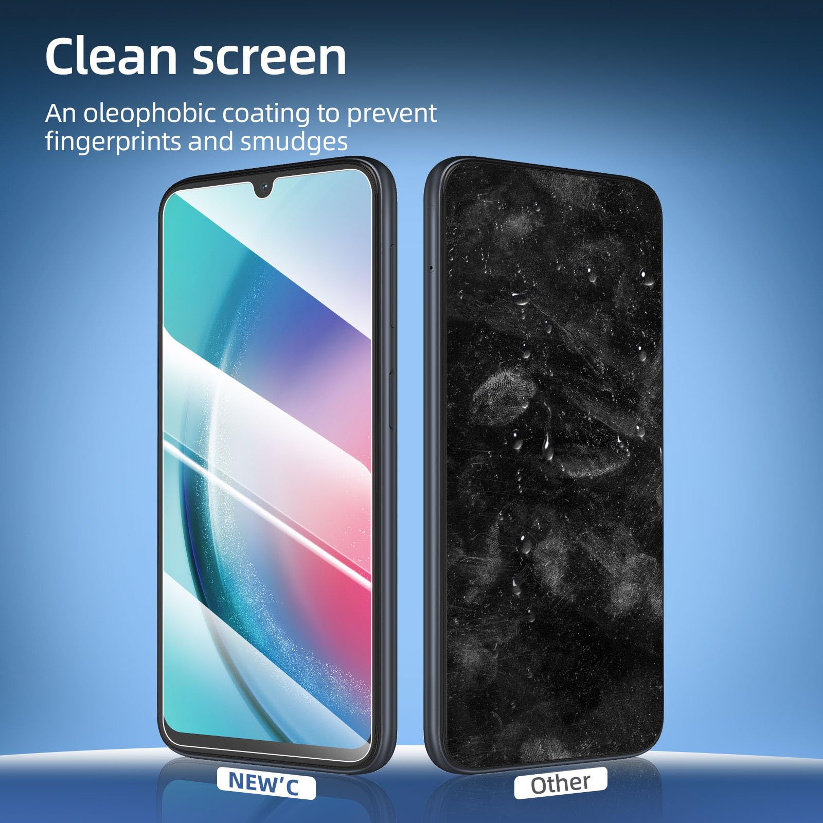 NEW'C 3 sztuki Szkło dla Samsung Galaxy A25 5G, M34 5G Hartowane i Folia Ochronna Ochraniacz Ekranu - Bez pęcherzyków powietrza, odporność na zarysowania