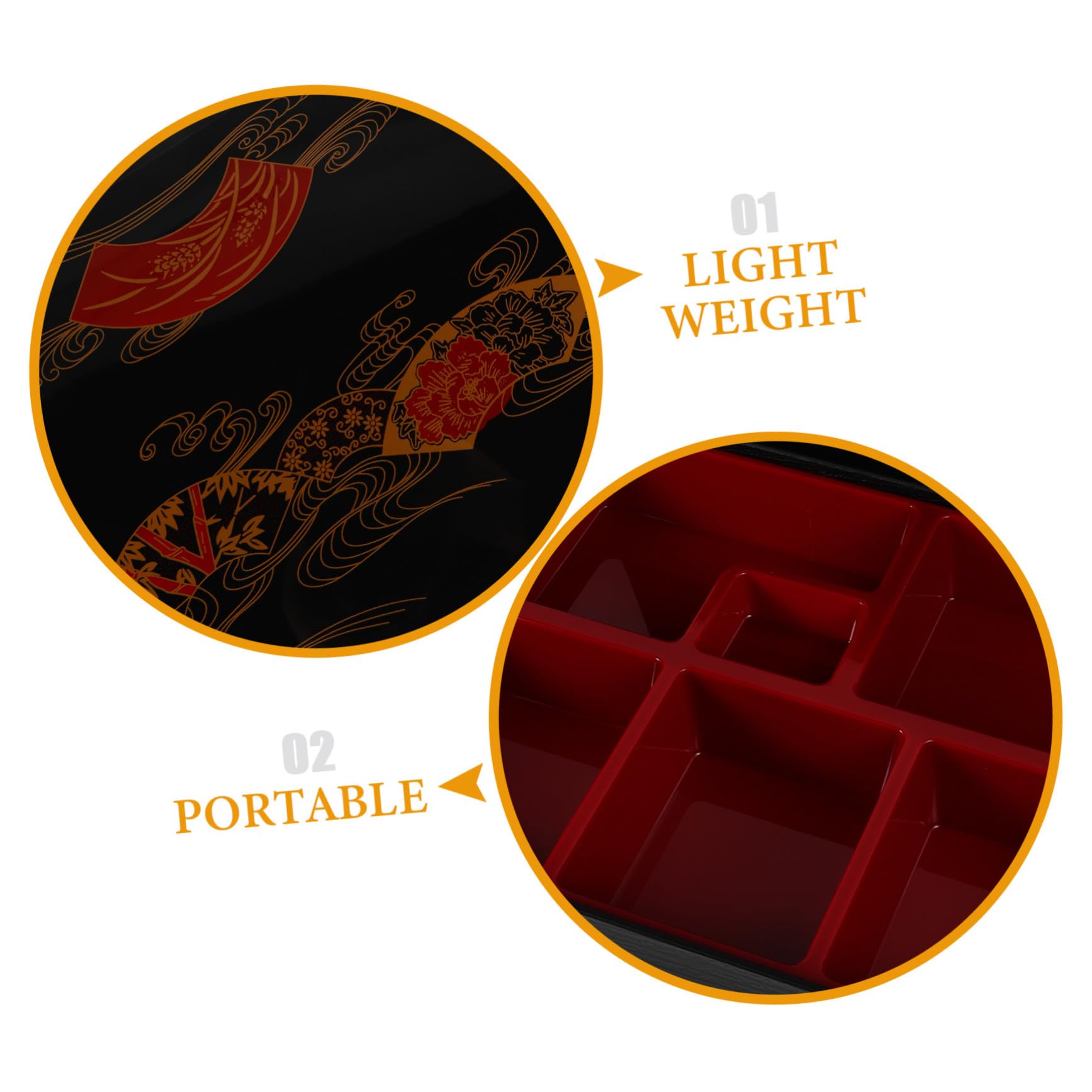 Boîte Bento Japonaise Six Compartiments Lunch Box Adulte Réutilisable Conteneur Alimentaire Léger Portable pour Bureau et Repas Variés