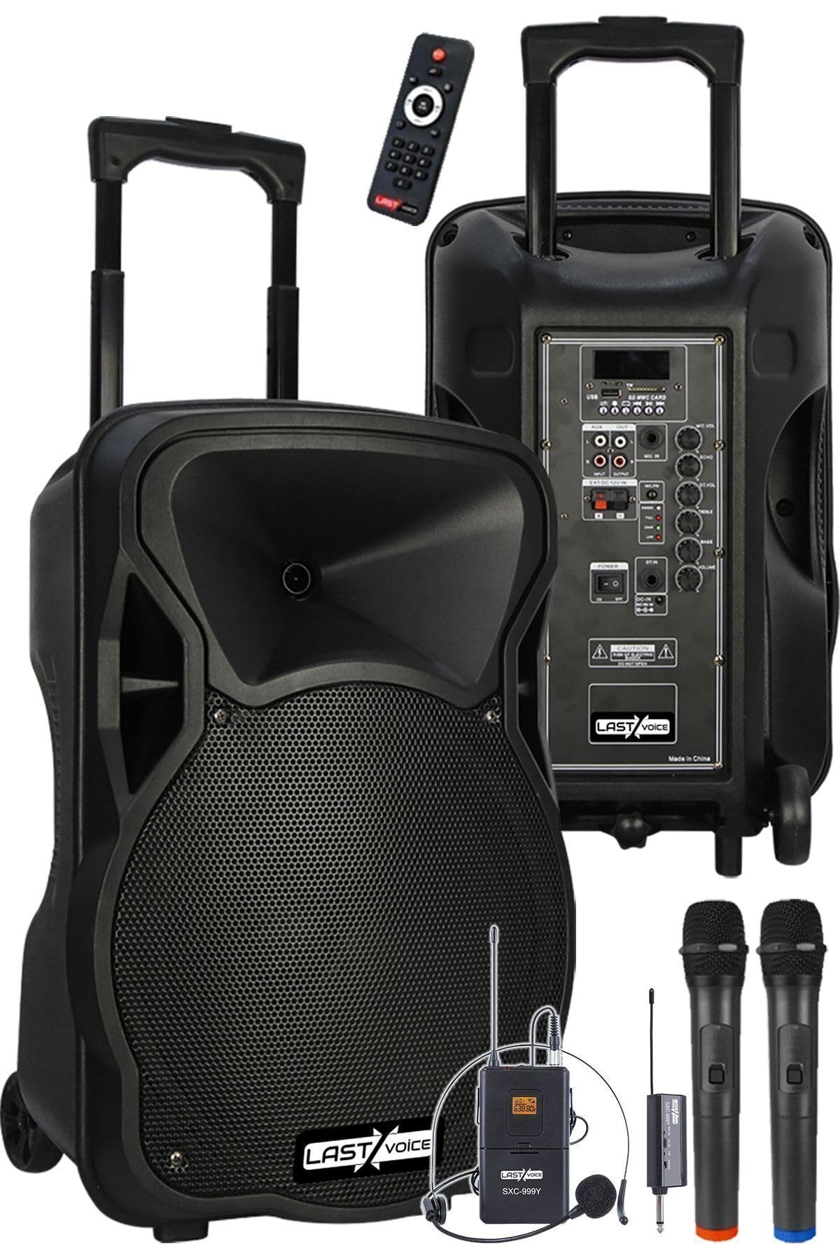 Lastvoice LS-P1912EX Portatif Taşınabilir 3 Mikrofonlu Seyyar Ses Sistemi 12 İNÇ 800 WATT
