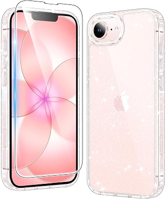 FNTCASE for iPhone 17e/16e Case Glitter with Screen Protector
