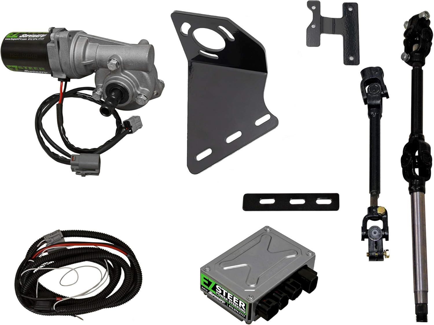 SuperATV EZ-Steer Power Steering Kit for Polaris, Gravely, and Bobcat | Reduces Steering Effort And Eliminates Bump Steer | Watertight Control Box And Connectors