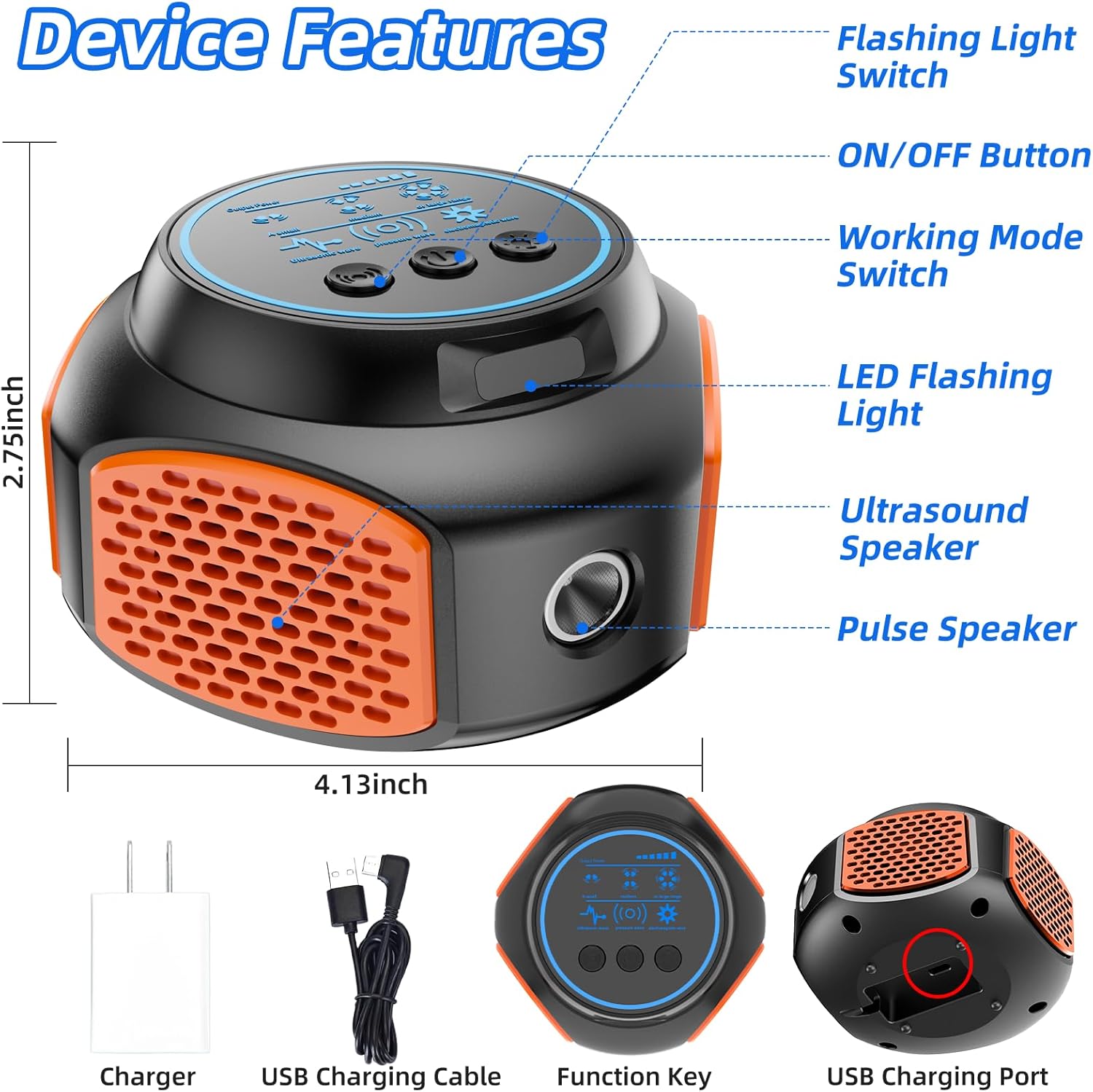 Ultrasonic Rodent Repellent Indoor Electronic Mouse Repellent 3IN1 Rat Deterrent Rodent Fortress Mini Mice Repellent Rat Noise Repeller Indoor for House, Kitchen Garage Attic(2Pack)