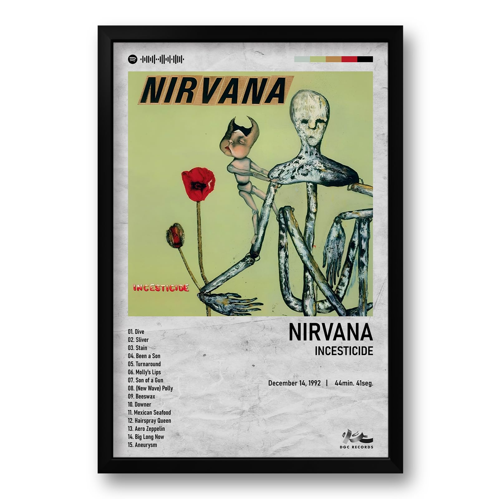 Quadro Álbum Spotify Incesticide - Nirvana - 40x60cm | Amazon.com.br