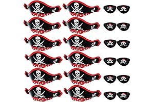 24-Piece Pirate Costume Essentials: Hats and Eye Patches for Kids' Adventures