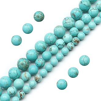 108pcs 6mm Natural Turquoise Beads Round Gemstone Beads Loose Beads for Jewelry Making