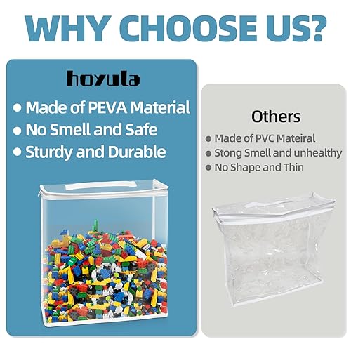 Miniatura 2 de Paquete de 6 bolsas de almacenamiento de juguetes transparentes, estuche organizador de juguetes transparente con cremallera para juego de bloques,